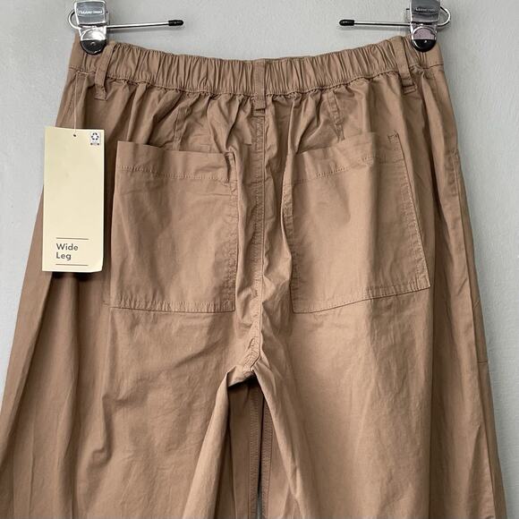 Wide Leg Utility Pants Size Medium Poplin High Rise Drawstring Lagenlook Baggy - Picture 4 of 13